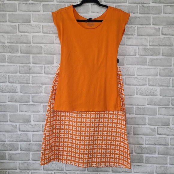 Downeast Orange Tropical Skirt Tshirt Set Medium Modest Resort Beach Medium - Picture 1 of 11